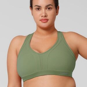 Yvette Criss-Cross Back Sports Bra – Light Green – Size XL (D-F cup) Gym Running